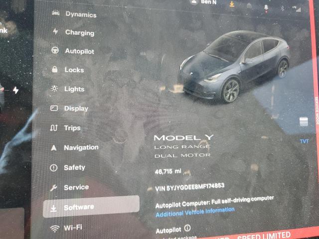 5YJYGDEE8MF174853 - 2021 TESLA MODEL Y GRAY photo 9