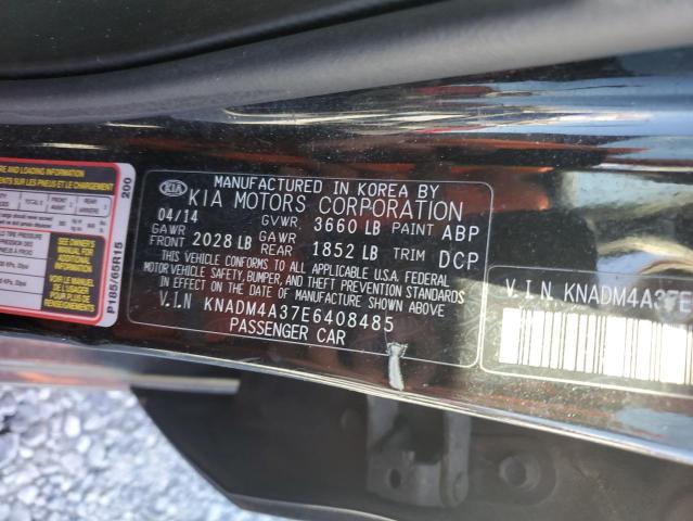 KNADM4A37E6408485 - 2014 KIA RIO LX BLACK photo 13