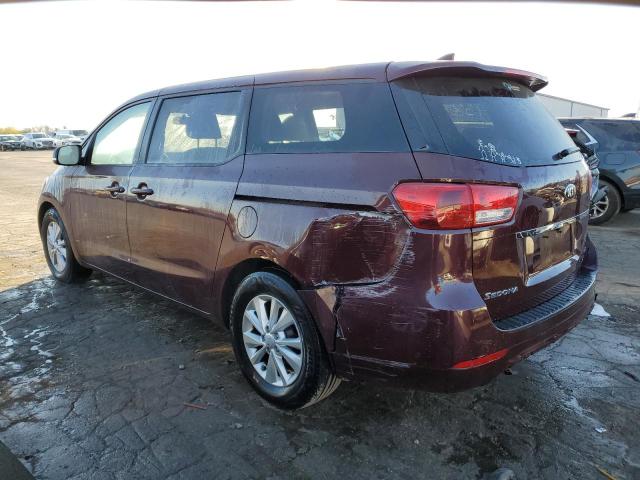 KNDMB5C11H6221449 - 2017 KIA SEDONA LX BURGUNDY photo 2