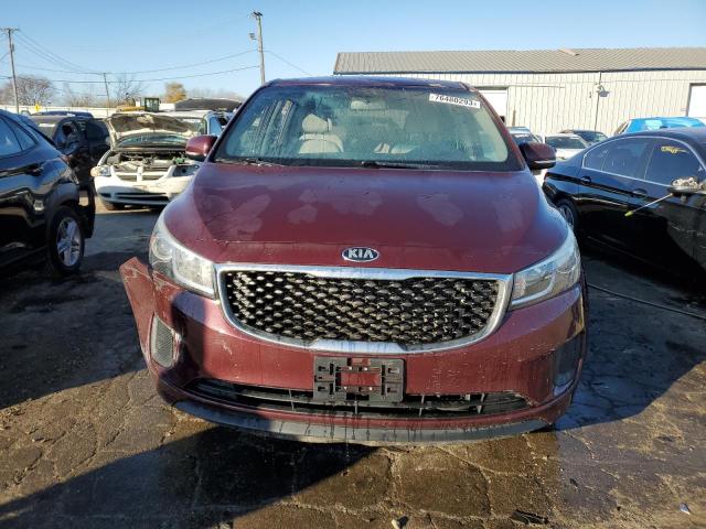 KNDMB5C11H6221449 - 2017 KIA SEDONA LX BURGUNDY photo 5