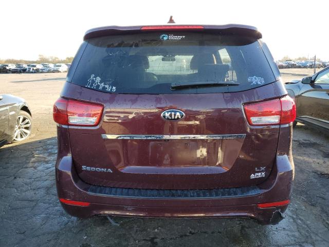 KNDMB5C11H6221449 - 2017 KIA SEDONA LX BURGUNDY photo 6