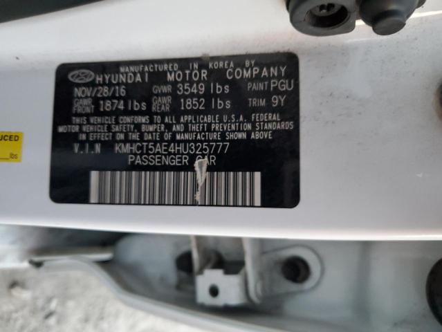 KMHCT5AE4HU325777 - 2017 HYUNDAI ACCENT SE WHITE photo 13