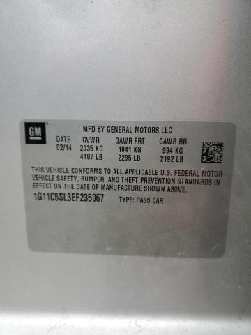 1G11C5SL3EF235067 - 2014 CHEVROLET MALIBU 1LT 银色 照片 12