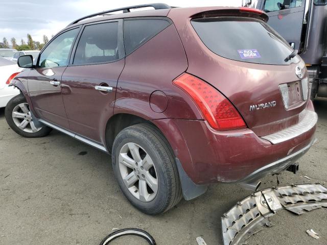 JN8AZ08T06W415726 - 2006 NISSAN MURANO SL MAROON photo 2