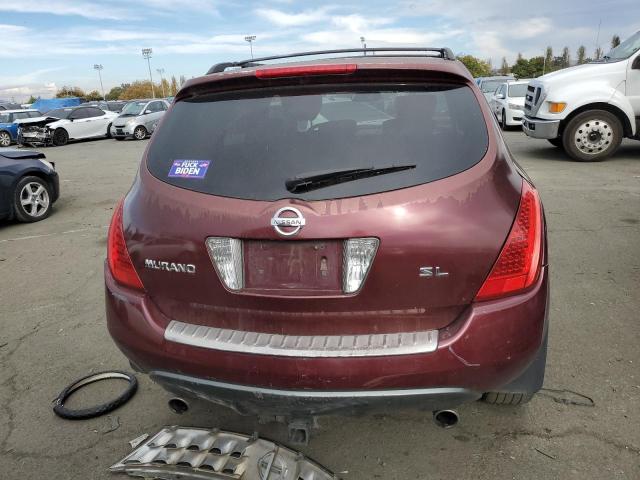 JN8AZ08T06W415726 - 2006 NISSAN MURANO SL MAROON photo 6