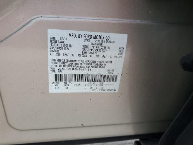 2LMPJ8LR8HBL47154 - 2017 LINCOLN MKX RESERVE Ոսկեգույն լուսանկար 13