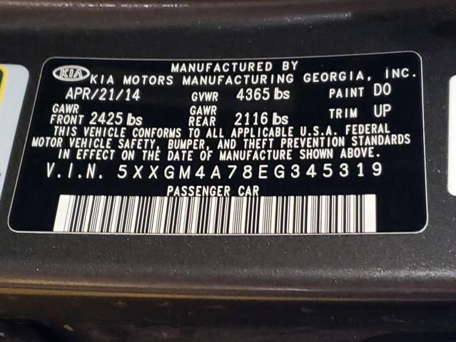 5XXGM4A78EG345319 - 2014 KIA OPTIMA LX CHARCOAL photo 12