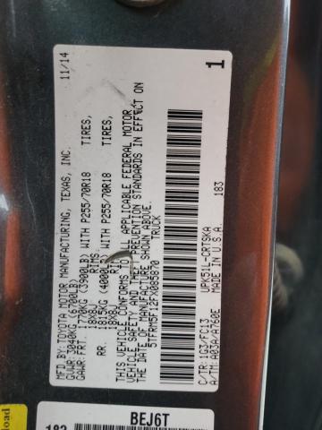 5TFRM5F12FX085870 - 2015 TOYOTA TUNDRA DOUBLE CAB SR/SR5 GRAY photo 12