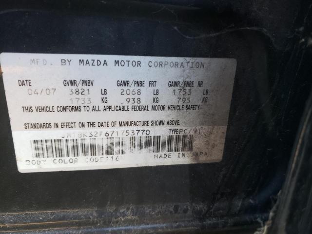 JM1BK32F671753770 - 2007 MAZDA 3 I BLACK photo 12