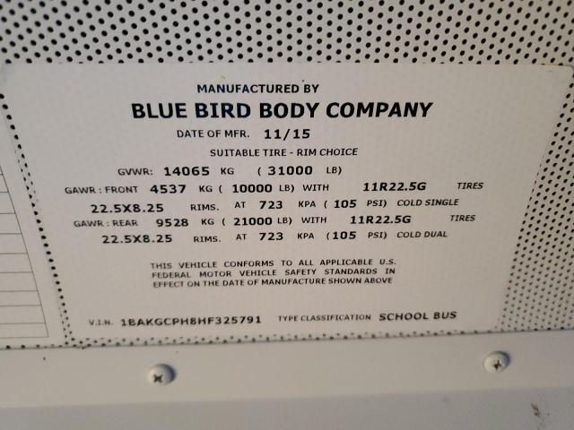 1BAKGCPH8HF325791 - 2017 BLUE BIRD SCHOOL BUS YELLOW photo 14