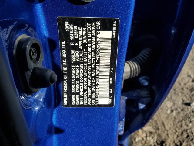 SHHFK7G43LU209761 - 2020 HONDA CIVIC SPORT 蓝色 照片 12