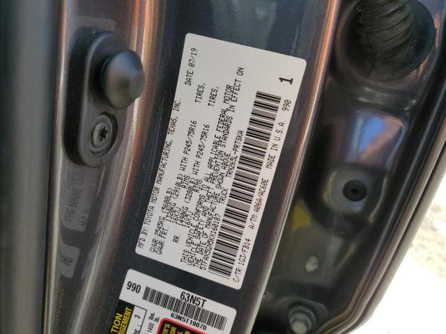 5TFAX5GN5KX160187 - 2019 TOYOTA TACOMA DOUBLE CAB GRAY photo 12