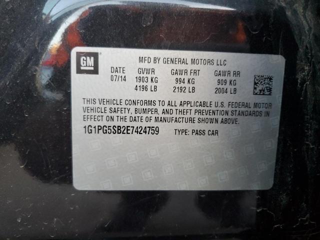 1G1PG5SB2E7424759 - 2014 CHEVROLET CRUZE LTZ BLACK photo 13