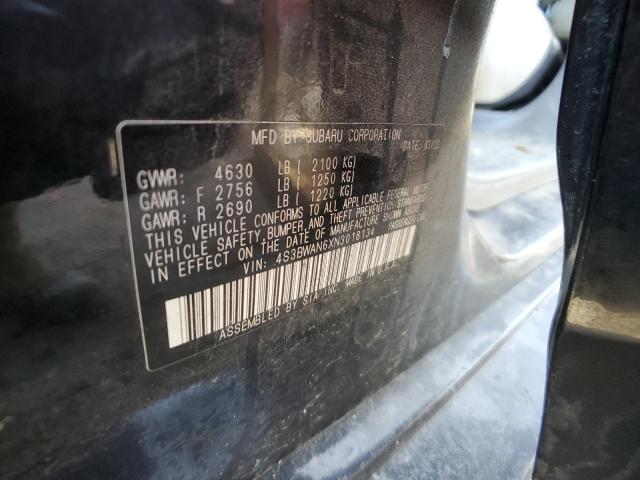 4S3BWAN6XN3018134 - 2022 SUBARU LEGACY LIMITED BLACK photo 12