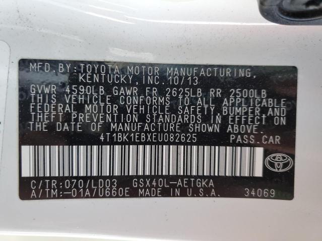 4T1BK1EBXEU082625 - 2014 TOYOTA AVALON BASE 白色 照片 12