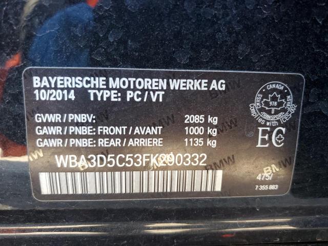 WBA3D5C53FK290332 - 2015 BMW 328 D XDRIVE BLACK photo 13