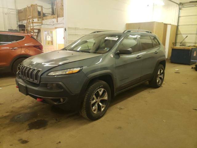1C4PJMBS7FW580905 - 2015 JEEP CHEROKEE TRAILHAWK BLUE photo 1