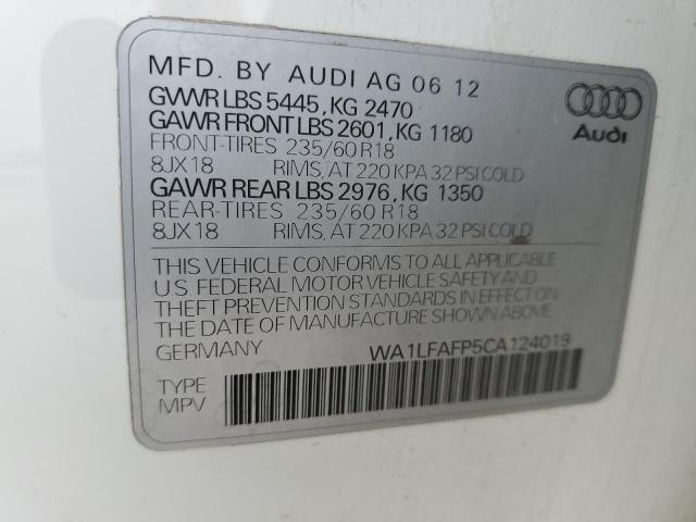 WA1LFAFP5CA124019 - 2012 AUDI Q5 PREMIUM PLUS WHITE photo 14