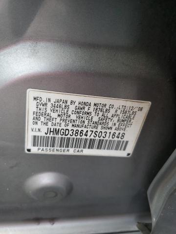 JHMGD38647S031648 - 2007 HONDA FIT S 银色 照片 13