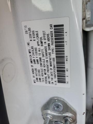 1HGCP2F83BA011896 - 2011 HONDA ACCORD EXL WHITE photo 12