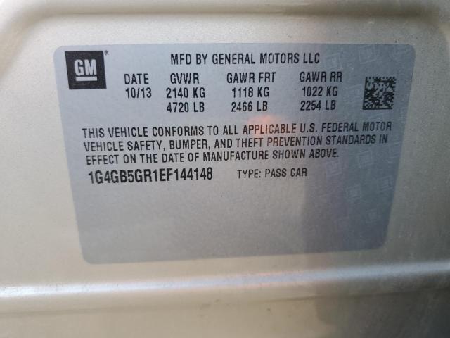 1G4GB5GR1EF144148 - 2014 BUICK LACROSSE GOLD photo 12