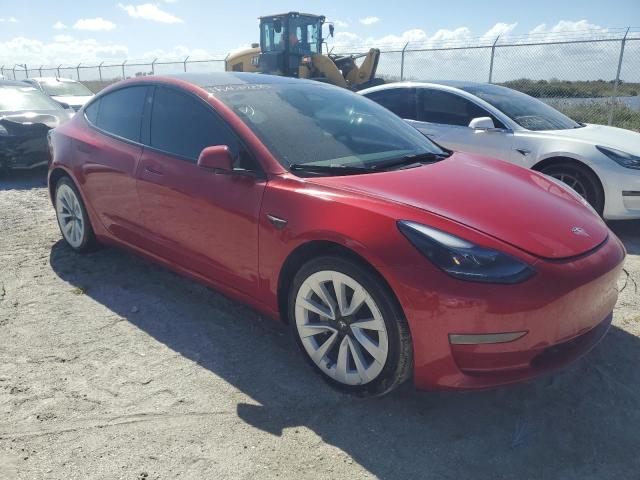 5YJ3E1EB1NF328695 - 2022 TESLA MODEL 3 RED photo 4