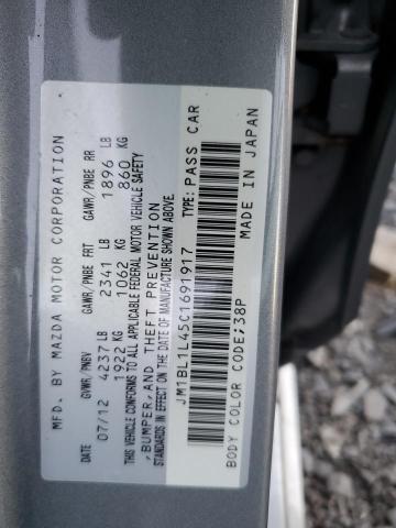 JM1BL1L45C1691917 - 2012 MAZDA SPEED 3 SILVER photo 13