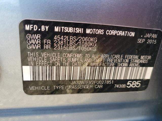 JA32W7FV2FU027851 - 2015 MITSUBISHI LANCER EVOLUTION GRAY photo 12