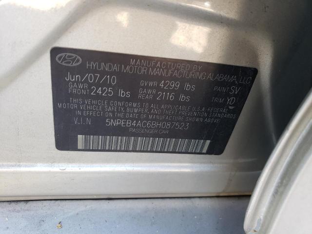 5NPEB4AC6BH087523 - 2011 HYUNDAI SONATA GLS GOLD photo 12