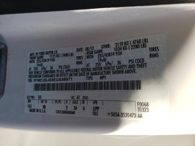 1FMCU0J93EUA58971 - 2014 FORD ESCAPE TITANIUM WHITE photo 12