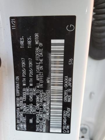 JTEMU5JR7N6010153 - 2022 TOYOTA 4RUNNER SR5/SR5 PREMIUM 白色 照片 12