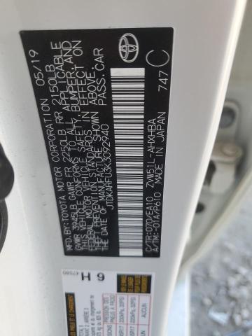 JTDKARFU3K3092940 - 2019 TOYOTA PRIUS WHITE photo 12