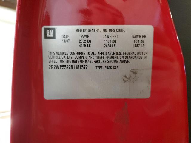 2G2WP552281181572 - 2008 PONTIAC GRAND PRIX 红色 照片 13