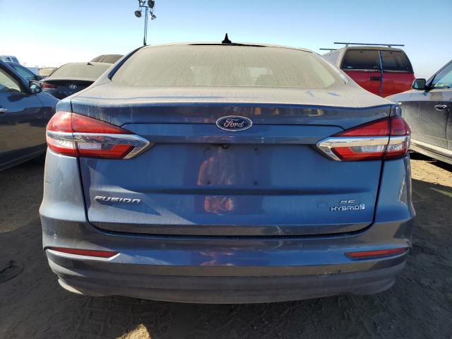 3FA6P0LU1KR104400 - 2019 FORD FUSION SE BLUE photo 6