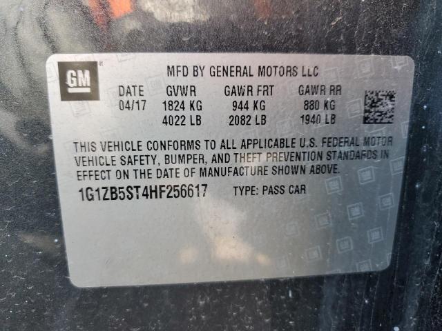 1G1ZB5ST4HF256617 - 2017 CHEVROLET MALIBU LS CHARCOAL photo 12