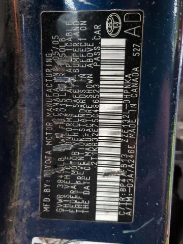 2T1KR32E75C486523 - 2005 TOYOTA COROLLA MA XR BLUE photo 12