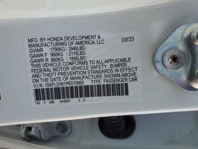 19XFL2H81PE010965 - 2023 HONDA CIVIC SPORT 白色 照片 12