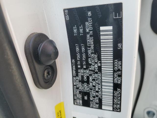 JTEBU5JR8J5558587 - 2018 TOYOTA 4RUNNER SR5/SR5 PREMIUM 白色 照片 12