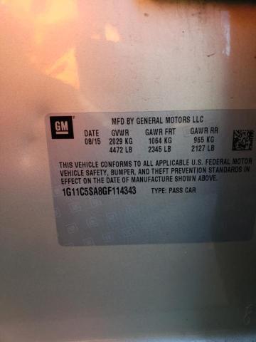 1G11C5SA8GF114343 - 2016 CHEVROLET MALIBU LIM LT თაფლისფერი ფოტო 12