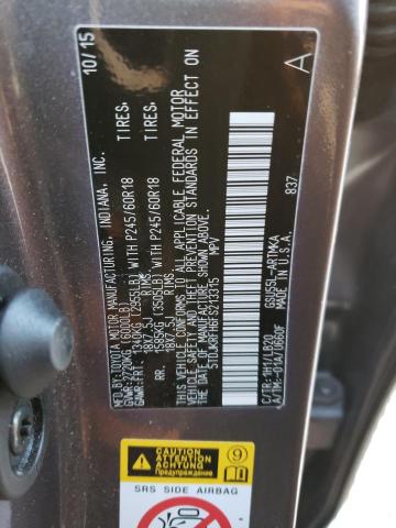 5TDJKRFH6FS213315 - 2015 TOYOTA HIGHLANDER XLE Boz foto 12
