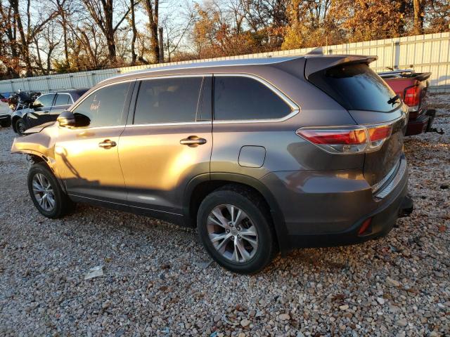 5TDJKRFH6FS213315 - 2015 TOYOTA HIGHLANDER XLE GRAY photo 2