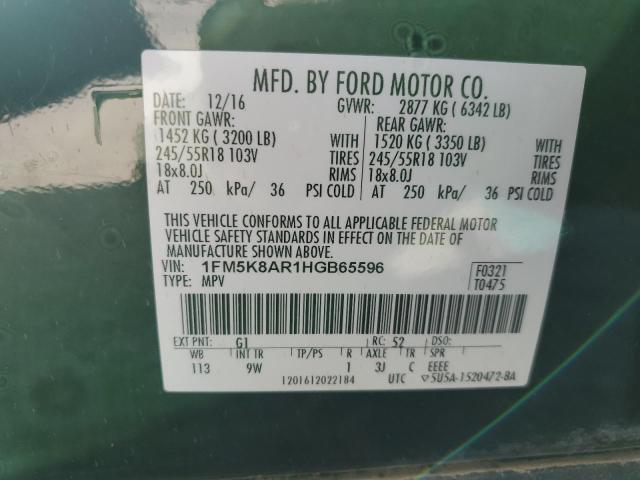 1FM5K8AR1HGB65596 - 2017 FORD EXPLORER POLICE INTERCEPTOR 黑色 照片 14