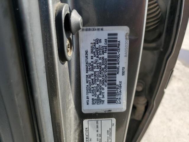 4T1BE32K72U580025 - 2002 TOYOTA CAMRY LE GRAY photo 12