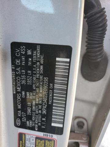 3KPA25AB2JE090398 - 2018 KIA RIO LX SILVER photo 12