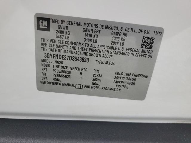 3GYFNDE37DS543828 - 2013 CADILLAC SRX PERFORMANCE COLLECTION Ақ фото 13