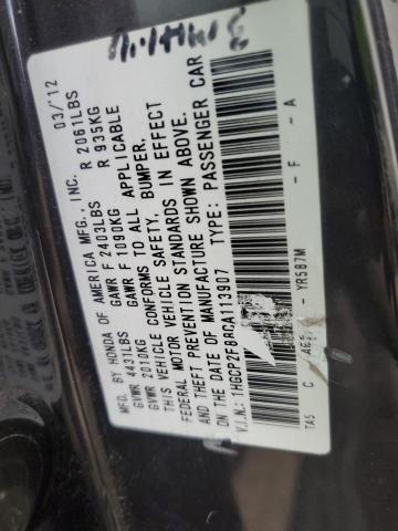 1HGCP2F88CA113907 - 2012 HONDA ACCORD EXL CHARCOAL photo 12