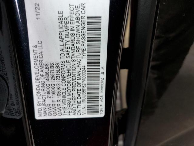 19UUB5F52PA000244 - 2023 ACURA TLX TECH A BLACK photo 12