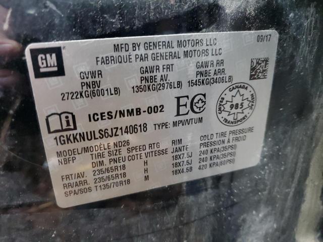 1GKKNULS6JZ140618 - 2018 GMC ACADIA SLT-1 Qara foto 13