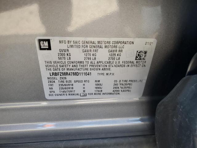 LRBFZMR47MD111641 - 2021 BUICK ENVISION PREFERRED ნაცრისფერი ფოტო 13