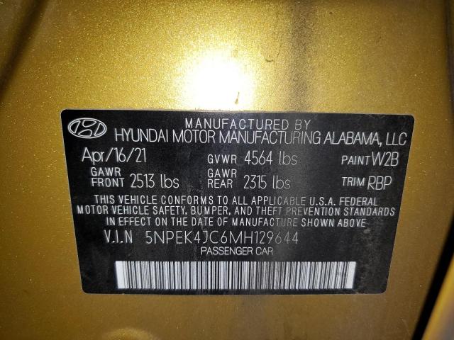 5NPEK4JC6MH129644 - 2021 HYUNDAI SONATA N LINE GOLD photo 12